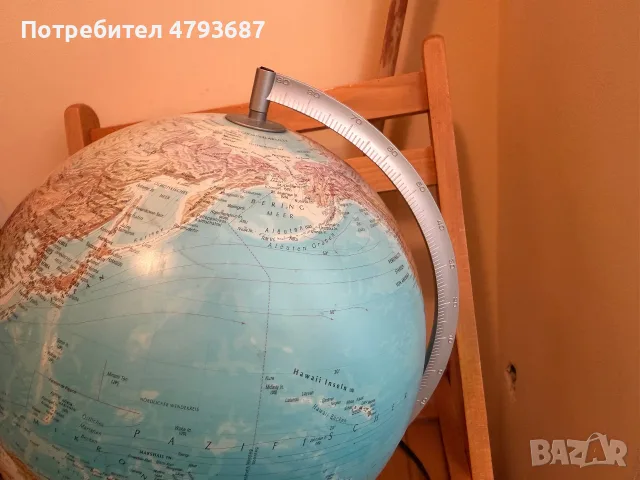 Светещ глобус нощна лампа, снимка 5 - Настолни лампи - 55602681