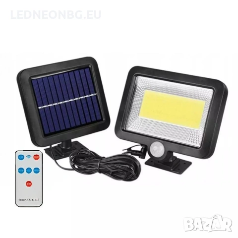 ☀️ Соларен LED Прожектор със Сензор за Движение, Фотоклетка и Дистанционно | Без Кабели | IP65, снимка 2 - Соларни лампи - 55103536