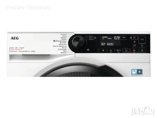 AEG 7000 пералня със сушилня, пара, UniversalDose, WiFi, инвертор, снимка 2 - Перални - 54887083