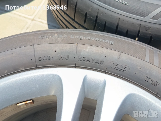 Оригинални джанти Мерцедес 17" 5х112 Mercedes 5x112 с гуми 205/55/17 дот1525 нови комплект , снимка 7 - Гуми и джанти - 55038630