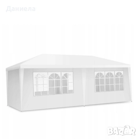 Градинска шатра 3x6 м водоустойчива - Парти палатка с 6 странични панела, прозорци и UV защита, снимка 4 - Градински мебели, декорация  - 54750349