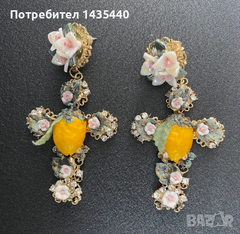 Ръчно изработени обици от серията “Забранения плод” на дизайнерката Анелия Милчева, снимка 3 - Обеци - 54391480