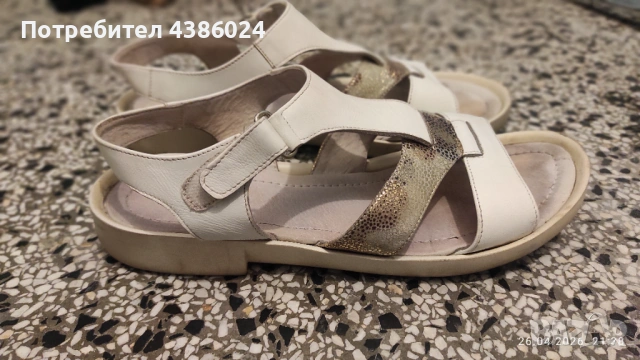 БЕЛИ БЪЛГАРСКИ САНДАЛИ СЪС ЗЛАТИСТО , снимка 7 - Сандали - 54319683