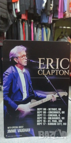 Eric Clapton USA Tour September 2026-метална табела (плакет), снимка 2 - Китари - 54113389