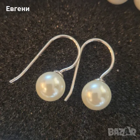 Дамски комплект сребро и перли, снимка 2 - Бижутерийни комплекти - 55480912