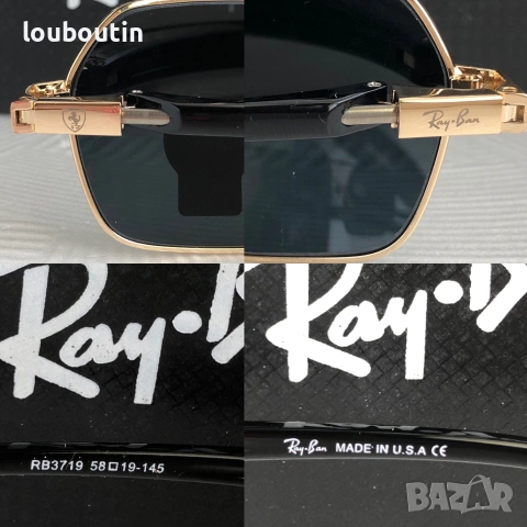 Ray Ban Ferrari  3 цвята мъжки слънчеви очила минерално стъклоло, снимка 10 - Слънчеви и диоптрични очила - 55153517