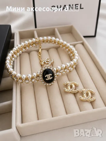 CHANEL колие, обеци, снимка 6 - Колиета, медальони, синджири - 52132282