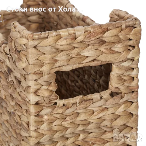 Поставка за списания, плетена кошница от воден хиацинт, органайзер Relaxdays , снимка 6 - Други стоки за дома - 55409218