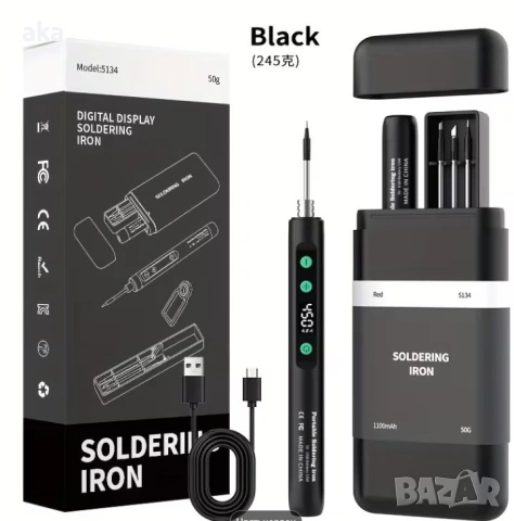 Безжичен поялник Solderig iron мод.5134– удобен и практичен инструмент мощна1100mAhn батерия, нов, снимка 3 - Друга електроника - 54616901