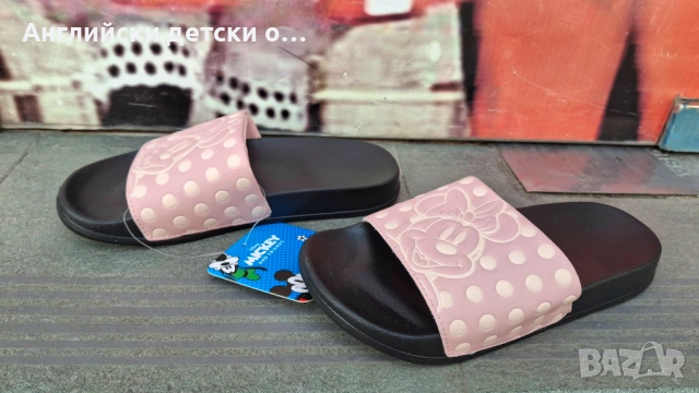 Английски детски чехли с Мини Маус, снимка 3 - Детски сандали и чехли - 54278016