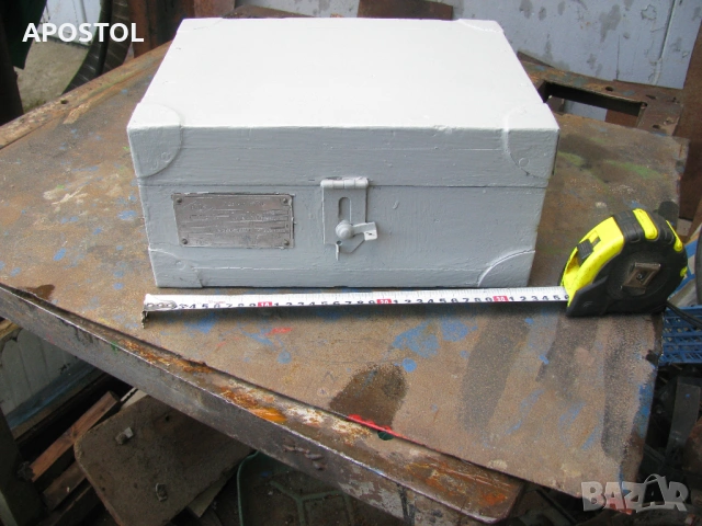 Дървен сандък от военна техника с метален обков СССР 