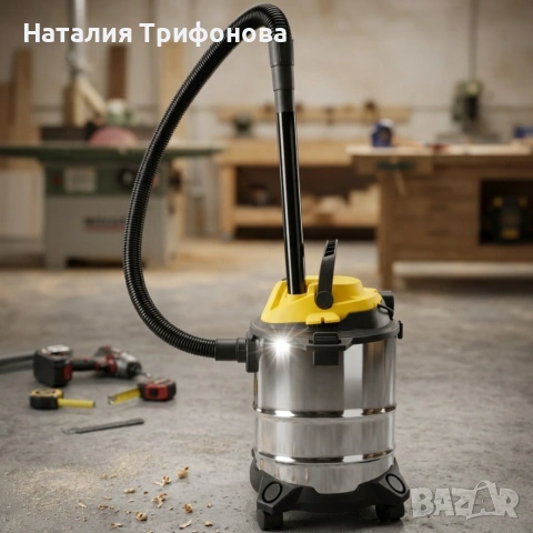 Прахосмукачка Dictrolux 3-в-1 – Мощна и идеална за твърди частици и течности с капацитет от 15 литра, снимка 3 - Прахосмукачки - 55092481