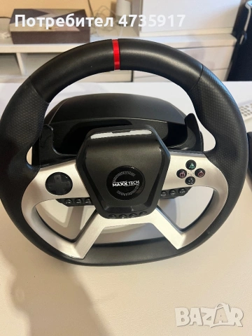 Геймърски волан Maxx Tech Pro FF Racing Wheel Kit (Force Feedback), снимка 7 - Други игри и конзоли - 54456597