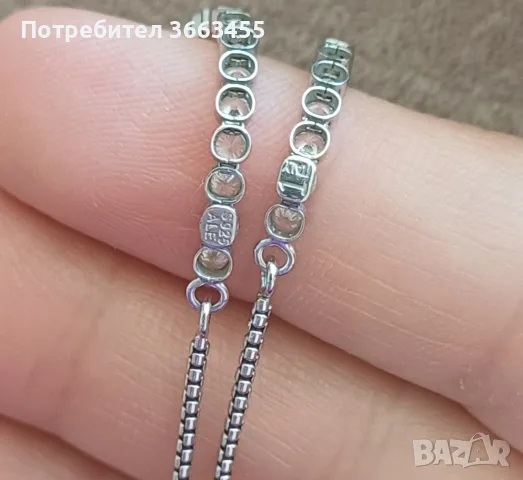 Гривна пандора с искрящи камъчета, снимка 3 - Гривни - 55605357