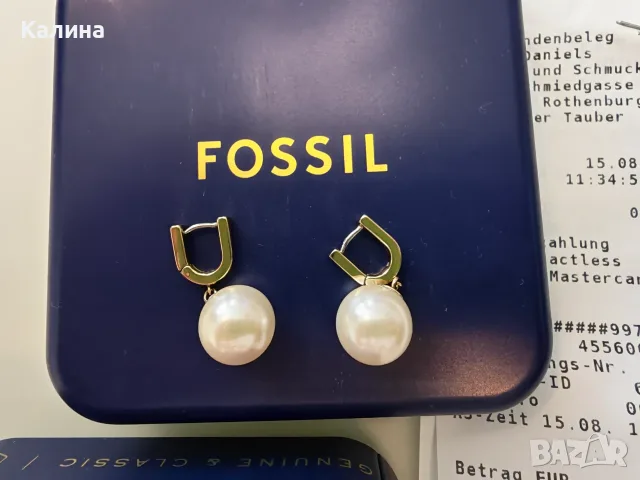 Чисто нови обеци Fossil