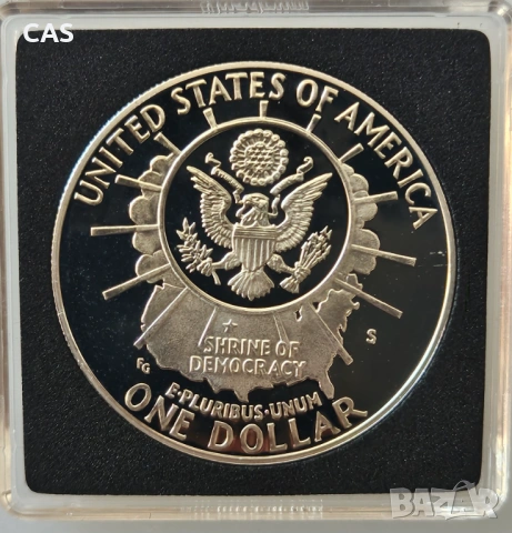 1 Долар 1991 САЩ -  сребро, снимка 2 - Нумизматика и бонистика - 54347390