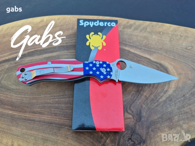 Сгъваем нож Spyderco C81ALL Paramilitary 2 ,с графика на американското знаме, снимка 2 - Ножове - 55002045