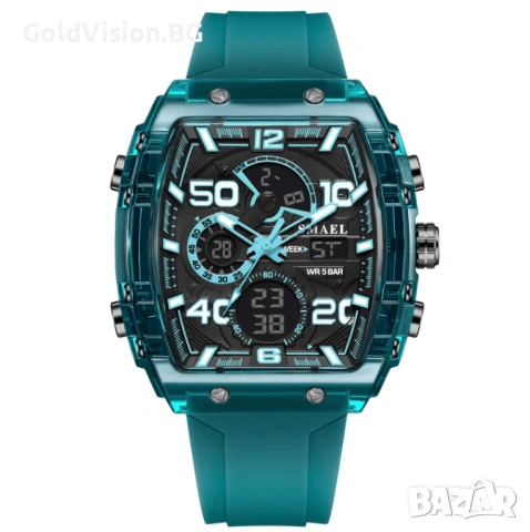 SMAEL Business Light Blue – мъжки бизнес и спортен дигитално-аналогов часовник