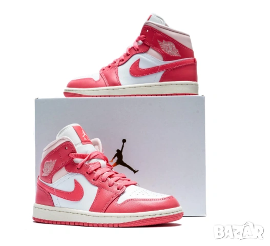 оригинални маратонки Air Jordan 1 Mid AJ1 Strawberries номер 36 ,5, снимка 7 - Маратонки - 54635277