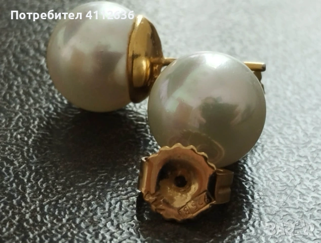 Комплект сребърно колие и обеци с перли и позлата на марката Majorica , снимка 5 - Бижутерийни комплекти - 53988778