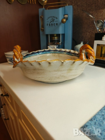 Ceramica maiolica Антикварна фруктиера , снимка 6 - Антикварни и старинни предмети - 54660309