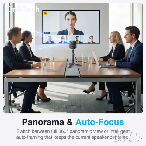 360° конферентна камера PANOCORE + подарък докинг станция за Surface Pro, снимка 6 - HD камери - 54441158