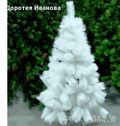 Бяла изкуствена елха- 150см., снимка 2 - Декорация за дома - 55078440