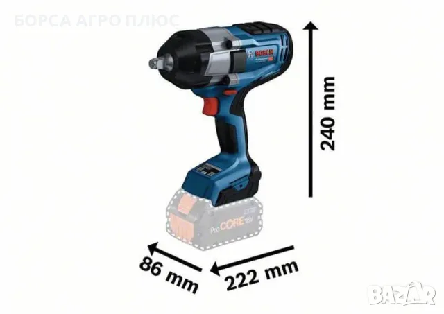 Bosch GDS 18V-1000 1000Nm 18V Ударен гайковерт Professional SOLO Нов, снимка 2 - Винтоверти - 55578821