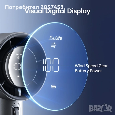 JISULIFE Handheld Fan Pro1S (New Version) - 2025 - чисто нов / 5000mAh / до 40h работа, снимка 3 - Друга електроника - 54384980