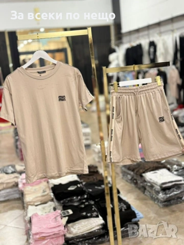Miu Miu Дамски Летен Комплект👚🩳Дамски Къс Екип Миу Миу - 3 Цвята Код I_253, снимка 3 - Спортни екипи - 54876803