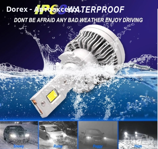 Комплект 2 броя LED диодни крушки D2S за xenon 12-24V 50000lm Canbus без грешки 6000K, снимка 7 - Аксесоари и консумативи - 54603638
