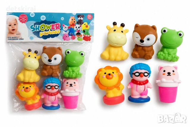 гумени играчки за баня – 6 броя - различни модели