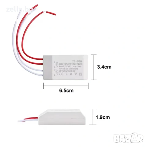 Трансформатор 230V AC към 12V AC 20-60W – за халогенни крушки и нисковолтово осветление 10343, снимка 12 - Друга електроника - 54672411