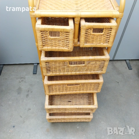 Етажерка , Ратан с 6 чекмиджета 45х35х108см, снимка 5 - Етажерки - 54018285