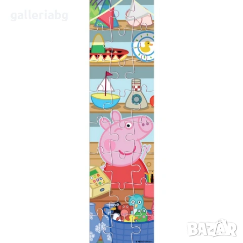 Пъзел 2 в 1 Peppa Pig / Пепа Пиг – 24 части, 48x13 см, с оцветяване на гърба, снимка 3 - Игри и пъзели - 54730356