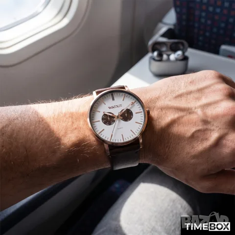 Watx and Colors Chronograph Brown/Rose Gold + Earbuds, снимка 4 - Мъжки - 55357573