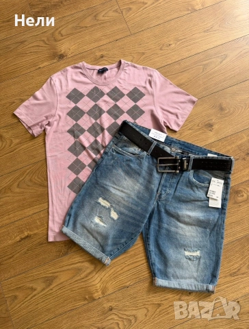 H&M Мъжки нови жестоки къси дънки