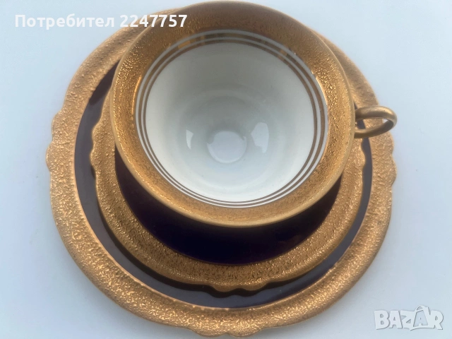 Троен сет Meissen handgemalt , снимка 2 - Антикварни и старинни предмети - 55075237