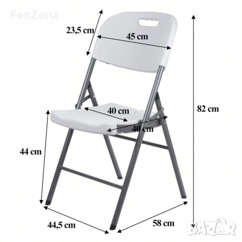 Комплект 4 броя сгъваеми кетъринг столове за градина и събития - удобни и издръжливи, снимка 9 - Градински мебели, декорация  - 53857756