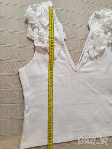 Разкошна бяла блуза на ZARA р-р 28, снимка 7 - Корсети, бюстиета, топове - 54381491