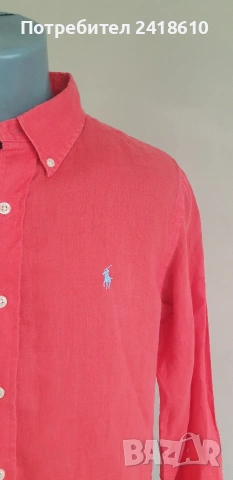 POLO Ralph Lauren Len/ Лен Custom Fit Mens Size M  ОРИГИНАЛ! Мъжка Ленена Риза., снимка 9 - Ризи - 53709193