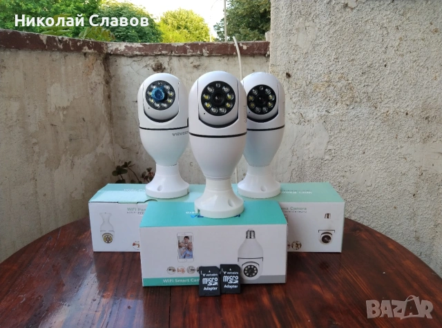 Продавам камери крушки с две карти памет, снимка 3 - Камери - 55127429