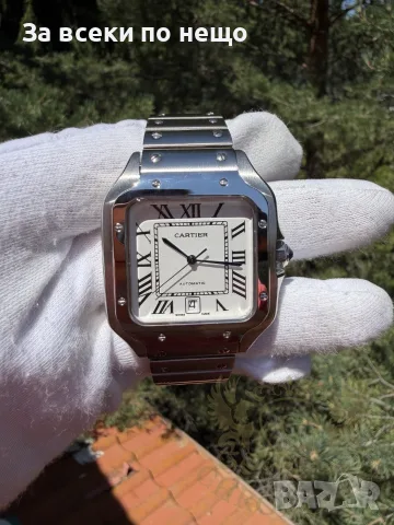 Cartier Santos Мъжки Часовник Бял Циферблат Код Chronolux46