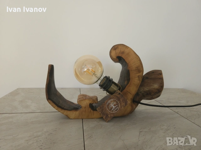 Ръчно изработени лампи от дърво, снимка 2 - Настолни лампи - 54649623
