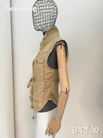DIESEL памук и лен елек сафари XS, снимка 3 - Елеци - 55415859