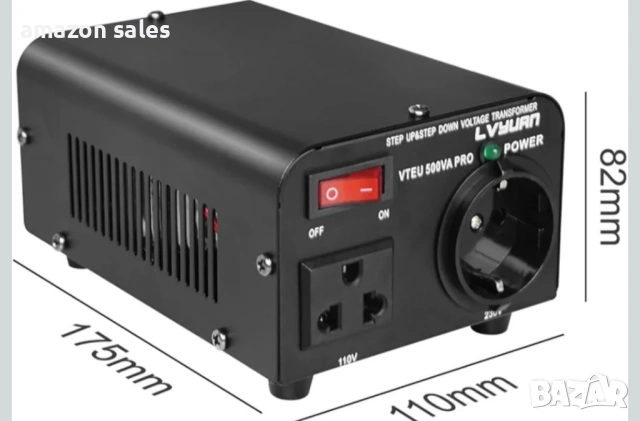 Cantonape Преобразувател на напрежение - Изход 110/220V AC - 500W Тороидален трансформатор - 110V 22, снимка 8 - Друга електроника - 54479464