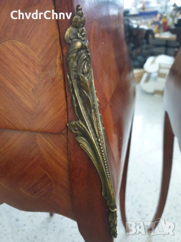 2бр-чифт стари френски дървени конзолни масички-шкафчета за легло, снимка 12 - Шкафове - 54091644