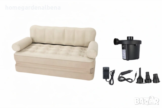 Надуваем матрак диван 2 в 1 двоен 180х147х60 см 250 кг PVC с/без помпа, снимка 9 - Дивани и мека мебел - 54160075