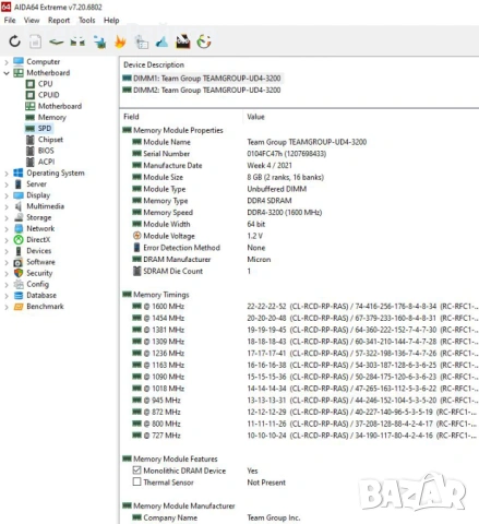 16GB (2x8GB) TeamGroup DDR4 3200MHz RAM памет, снимка 4 - RAM памет - 54846218
