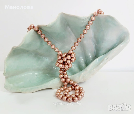 Колие от кристални розово злато перли SWAROVSKI., снимка 3 - Колиета, медальони, синджири - 55255946